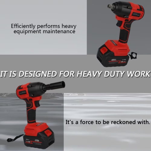 48V Electric Drill Bit Set, Cordless Impact Wrench Kit with 350Nm Torque, 21V Li-ion Battery, Charger Accessories, Electric Wrench