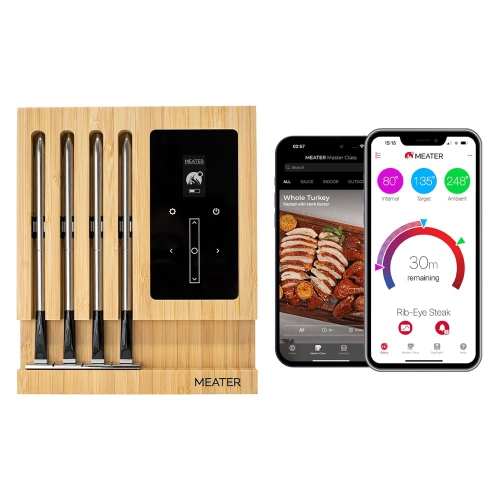 MEATER  Block: Wifi Smart Wireless Meat Thermometer | 4 Probes | Long Range | Perfect for Bbq, Oven, Grill, Kitchen, Smoker, Air Fryer | Apple Watch