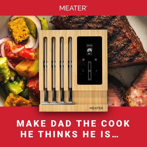 MEATER Block: WiFi Smart Wireless Meat Thermometer | 4 Probes | Long Range | Perfect for BBQ, Oven, Grill, Kitchen, Smoker, Air Fryer | Apple Watch,
