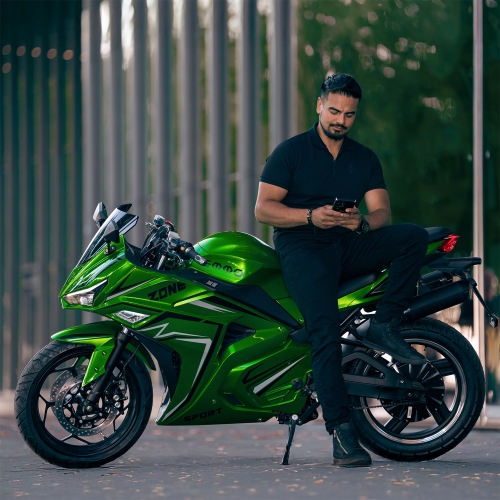 EMMO Zone II MAX 84V Ebike – Full Size Sports Motorcycle Style Electric Bike – 60Ah Lithium – 120–140km – Green
