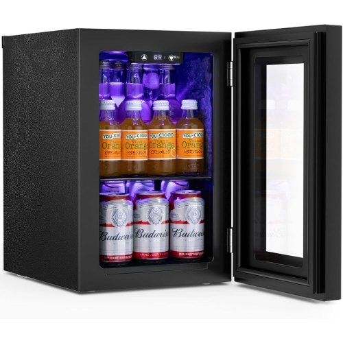 16L Mini Beverage Fridge – 20-Can Wine Cooler, Compact Countertop Drink Refrigerator with Adjustable Digital Temperature for Home, Dorm, or Office