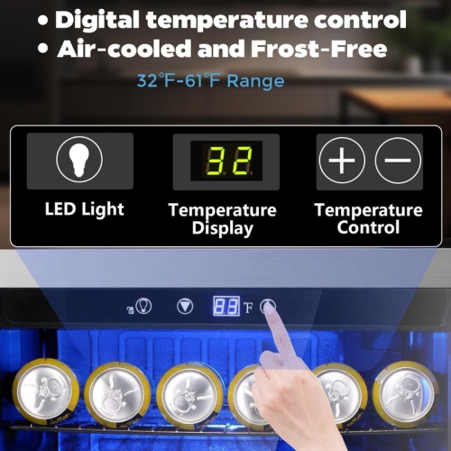 Réfrigérateur à boissons 4,5&nbsp;pi³, mini réfrigérateur de 145 canettes avec porte en verre pour boissons gazeuses, bière, vin et bar