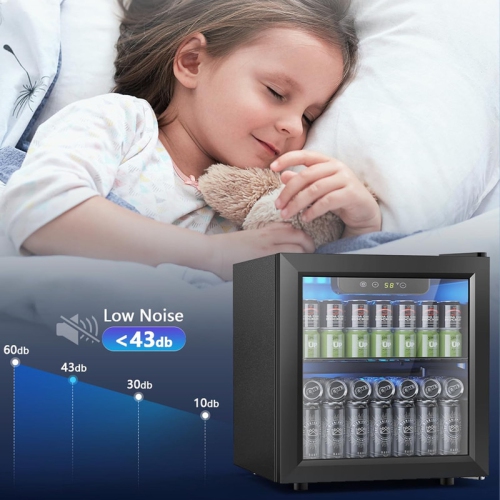 12-Bottle/48-Can Wine and Beverage Cooler, Compact Mini Fridge with Glass Door, Low Noise Countertop Cellar for Beer, Soda, or Bar Use, 1.3 cu.ft,