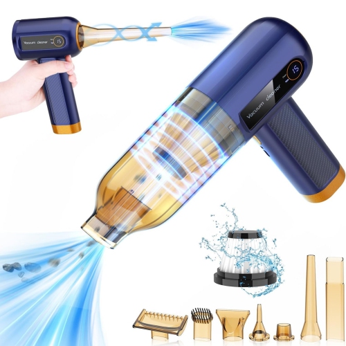 Musclez 4-in-1 Handheld Vacuum Cordless 15000Pa Portable Dust Buster with LED Display, Rechargeable Mini Vacuum Strong Suction Blowing for Car, Home,