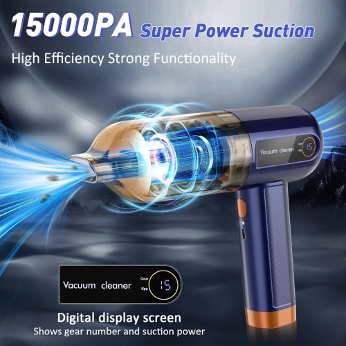 Musclez 4-in-1 Handheld Vacuum Cordless 15000Pa Portable Dust Buster with LED Display, Rechargeable Mini Vacuum Strong Suction Blowing for Car, Home,