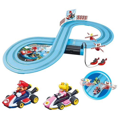 Ensemble de piste de course et voitures Mario Kart: Mario vs Peach FIRST de Carrera