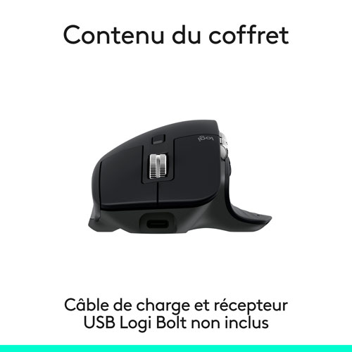 Souris avec capteur Darkfield haute précision MX Master 3S Bluetooth de Logitech - Noir