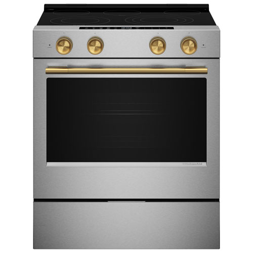 KitchenAid 5-Piece Handle & Knob Hardware Accessory Kit for Slide-In Convection Electric Range - Brass