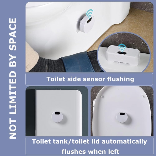 Automatic Touchless Sensor Toilet Flusher Kit,External Infrared Sensor Toilet Flusher for Toilets, Powered Toilet Flusher
