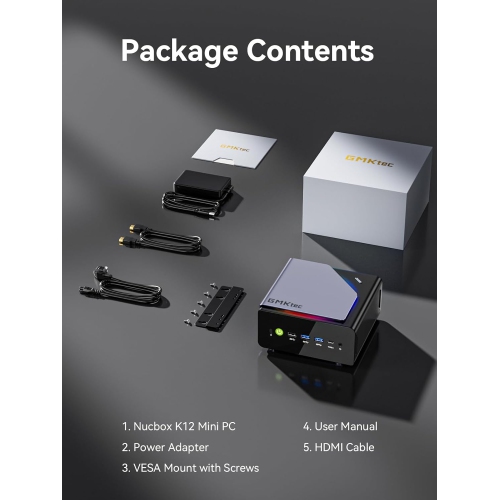 GMKtec K12 Gaming Mini PC Oculink AMD Ryzen 7 H 255 32GB DDR5 RAM 1TB SSD, Desktop Computer Radeon 780M Graphics, 3X M.2 2280 Storage Expansion, Dual