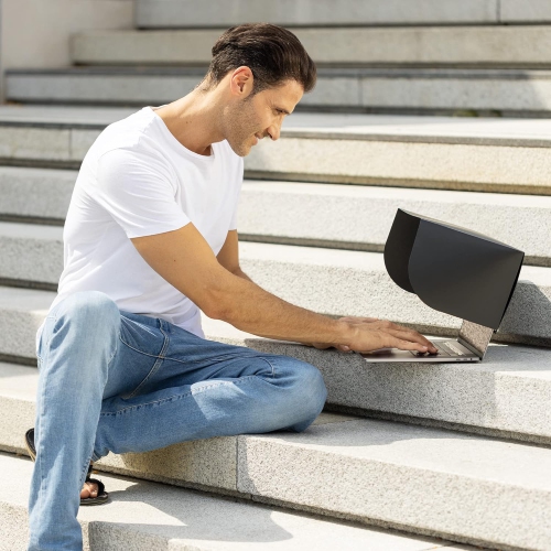 K Sun Shield - Shade for Computer Screen Glare Protection for Outdoor Working - Laptop Visor Cover - for 15 Laptops