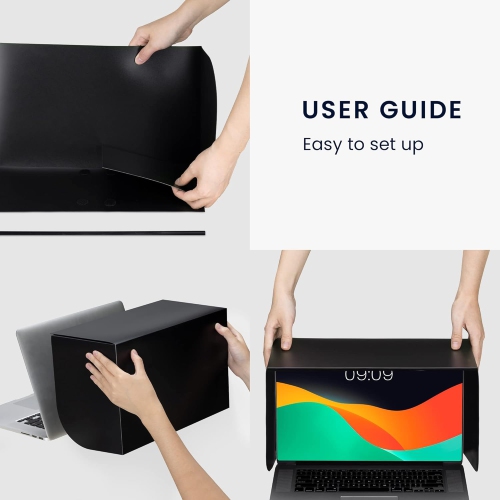 K Sun Shield - Shade for Computer Screen Glare Protection for Outdoor Working - Laptop Visor Cover - for 15 Laptops