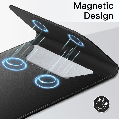 J Slim Laptop Sleeve for MacBook Pro 14-Inch(M4/M3/M2/M1, 2021-2024), PU Leather Case with Magnetic Closure