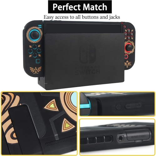 T Carrying Case Accessories for Switch,Portable Travel Case with Soft Protective Case, Screen Protectors and Thumb Grip caps, Black