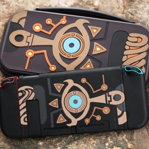 T Carrying Case Accessories for Switch,Portable Travel Case with Soft Protective Case, Screen Protectors and Thumb Grip caps, Black