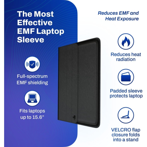 D E M F Laptop Shield – Slim Laptop Sleeve 15.6 Inch with Multi-Layer Wireless Signal Reduction Technology – Vegan Leather Computer Sleeve with