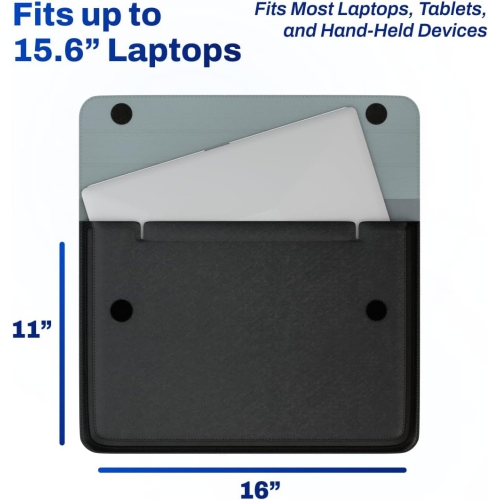 D E M F Laptop Shield – Slim Laptop Sleeve 15.6 Inch with Multi-Layer Wireless Signal Reduction Technology – Vegan Leather Computer Sleeve with