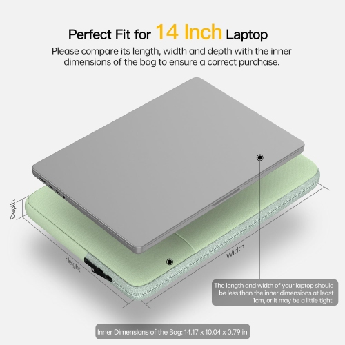 Laptop Sleeve Case 14 inch, Padded Shockproof Travel Computer Bag for Surface Laptop 6 5 4 15, HP Lenovo Dell ASUS Acer Chromebook 14 inch