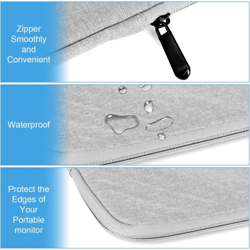 C 18.5 inch Portable Monitor Case Storage Bag, Portable Computer Cover Bag with Pocket Zipper for 18.5 inch, Notebook Computer Gaming Display