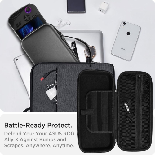 M Carrying Case for ASUS Rog Ally/ASUS Rog Ally X,Shockproof Hard Shell Protective, Large Capacity Portable Hard Shell Travel Bag with Built-in 10