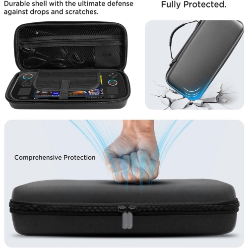 M Carrying Case for ASUS Rog Ally/ASUS Rog Ally X,Shockproof Hard Shell Protective, Large Capacity Portable Hard Shell Travel Bag with Built-in 10