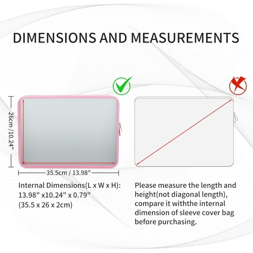 RAINYEAR 15 Inch Laptop Sleeve Protective Soft Case Padded Zipper Cover Carrying Computer Bag Compatible with 15.4 MacBook Pro/Air A3241 A2941 A3114