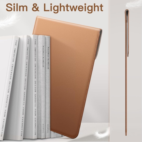 J Slim Laptop Sleeve for MacBook Pro 14-Inch(M4/M3/M2/M1, 2021-2024), PU Leather Case with Magnetic Closure