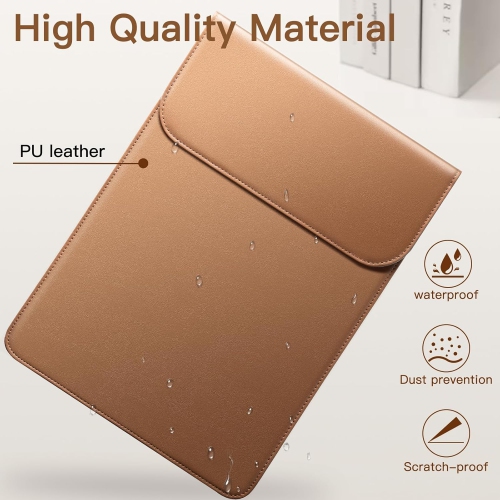 J Slim Laptop Sleeve for MacBook Pro 14-Inch(M4/M3/M2/M1, 2021-2024), PU Leather Case with Magnetic Closure
