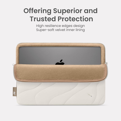 T 360 Protective Puffy Sleeve Set for 14-inch MacBook Pro M4/M3/M2/M1 Pro/Max A3112 A3401 A3185 A2992 A2918 A2779, Quilted Soft Puffer Bag With Tech