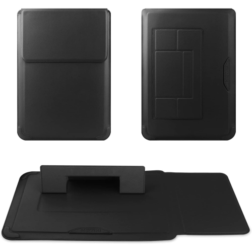 H 14 Inch Laptop Sleeve Case Leather Bag with Stand Compatible with Mac Pro 14 2021/ASUS Vivobook 14/HP Pavilion X360/IdeaPad 14/Dell HP ASUS Acer