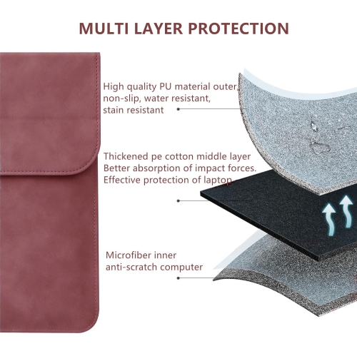 M 15 Slim Laptop Case Sleeve for Samsung Galaxy Book 15.6, MacBook Air 15.3/Pro 16.2, Microsoft Surface Laptop 15.6, Leather Case with Stand for 15