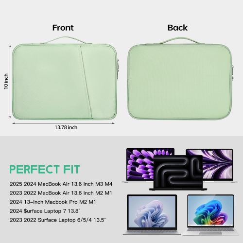 13 inch Laptop Sleeve Case for 2025 2024 MacBook Air 13.6 inch M4 M3 M2 Chip A3240 A3113 A2681 Water-Resistant Shockproof Handle Bag Cover