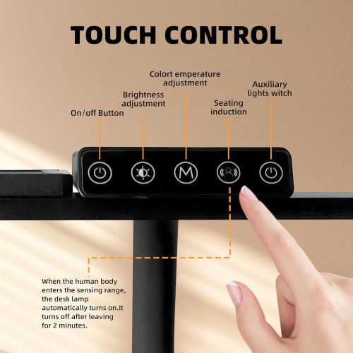 Gooseneck Desk Lamp for Home Office,LED Desk Lamp with Clamp,Eye Protection Desk Light,24W Bright Stepless Dimming Eye-Caring Office Desk Lamp for