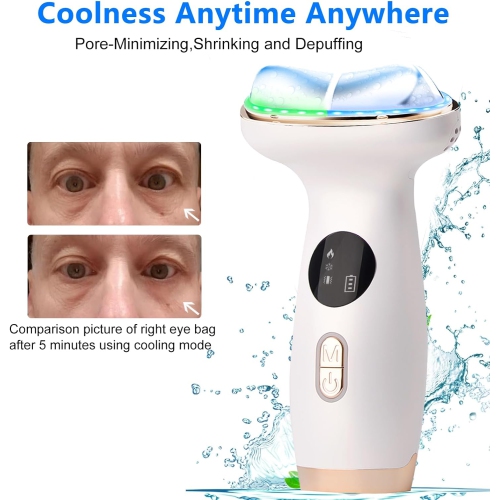 Cold Heat Facial Massager Red Light Therapy for Face Neck Eye Lifting Firming Depuffing,7-in-1 LED Facial Sculptor Skin Care Electric Lift Device