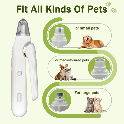 2-in-1 Dog Nail Grinder & Dog Nail Clippers Trimmers for Large Medium Small Dogs Cats Pets Claw Trimmer with LED Lights