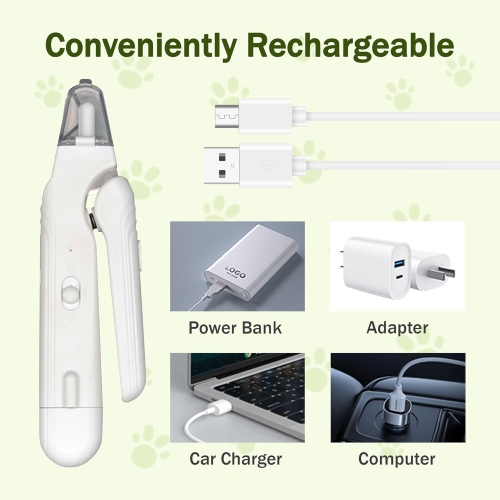 2-in-1 Dog Nail Grinder & Dog Nail Clippers Trimmers for Large Medium Small Dogs Cats Pets Claw Trimmer with LED Lights