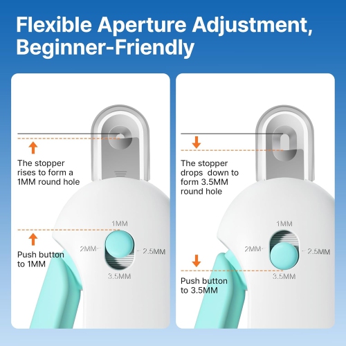 Cat Nail Clipper with Adjustable 3-Size Trimming Hole & Hidden Nail File,Toenail Trimmer for Kittens & Indoor Cats,Anti-Splash Claw Cutter for Cats