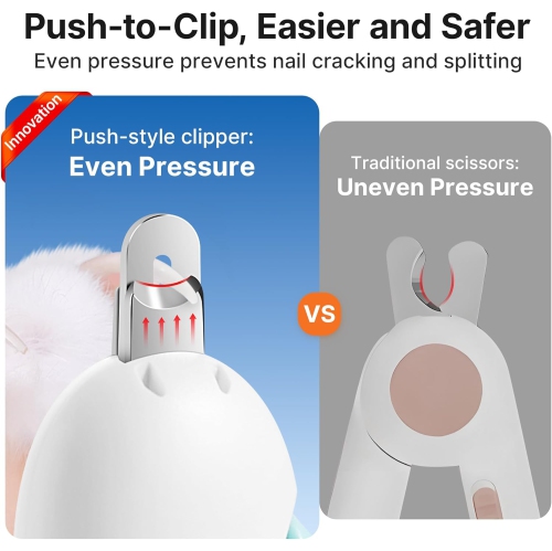 Cat Nail Clipper with Adjustable 3-Size Trimming Hole & Hidden Nail File,Toenail Trimmer for Kittens & Indoor Cats,Anti-Splash Claw Cutter for Cats