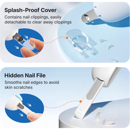 Cat Nail Clipper with Adjustable 3-Size Trimming Hole & Hidden Nail File,Toenail Trimmer for Kittens & Indoor Cats,Anti-Splash Claw Cutter for Cats