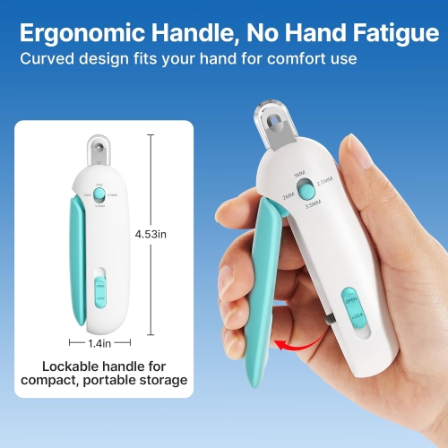 Cat Nail Clipper with Adjustable 3-Size Trimming Hole & Hidden Nail File,Toenail Trimmer for Kittens & Indoor Cats,Anti-Splash Claw Cutter for Cats