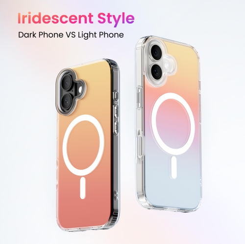 ORNARTO for iPhone 17 Case,[Compatible with MagSafe],Holographic Iridescent Magnetic Cover,Shockproof Protective Rainbow Phone Case for iPhone 17