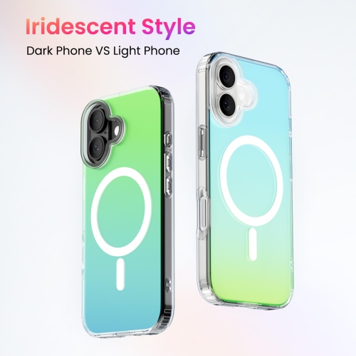 ORNARTO for iPhone 17 Case,[Compatible with MagSafe],Holographic Iridescent Magnetic Cover,Shockproof Protective Rainbow Phone Case for iPhone 17