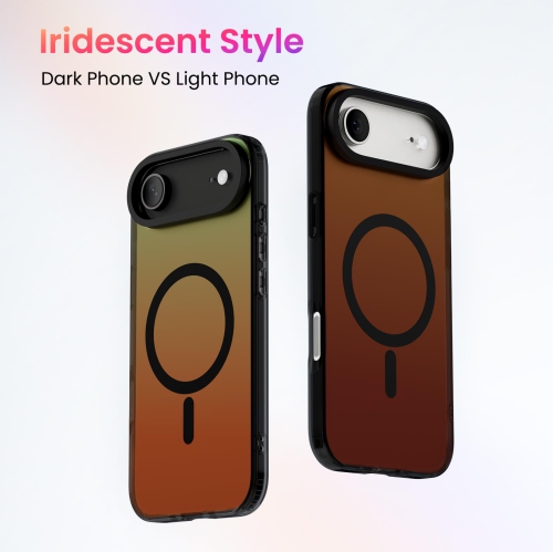Étui ORNARTO pour iPhone Air,[Compatible avec MagSafe], couverture magnétique iridescente holographique, étui de protection antichoc arc-en-ciel pour