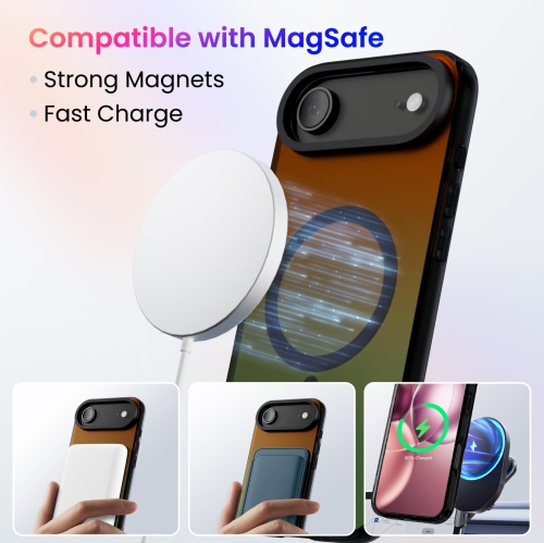 Étui ORNARTO pour iPhone Air,[Compatible avec MagSafe], couverture magnétique iridescente holographique, étui de protection antichoc arc-en-ciel pour