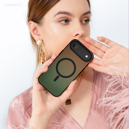 Étui ORNARTO pour iPhone Air,[Compatible avec MagSafe], couverture magnétique iridescente holographique, étui de protection antichoc arc-en-ciel pour