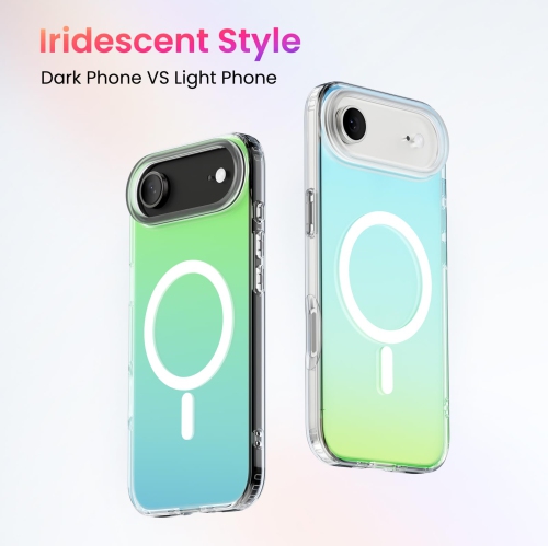 ORNARTO for iPhone Air Case,[Compatible with MagSafe],Holographic Iridescent Magnetic Cover,Shockproof Protective Rainbow Phone Case for iPhone Air
