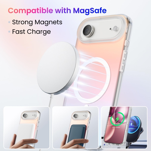 ORNARTO for iPhone Air Case,[Compatible with MagSafe],Holographic Iridescent Magnetic Cover,Shockproof Protective Rainbow Phone Case for iPhone Air