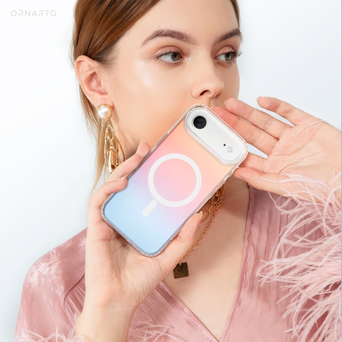 ORNARTO for iPhone Air Case,[Compatible with MagSafe],Holographic Iridescent Magnetic Cover,Shockproof Protective Rainbow Phone Case for iPhone Air