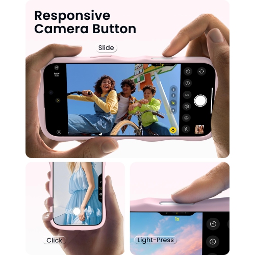 ORNARTO for iPhone 16 Pro Max Case – Curly Wave Edge | Compatible with MagSafe | Shockproof Liquid Silicone 3 Layers Full Covered Soft Protective