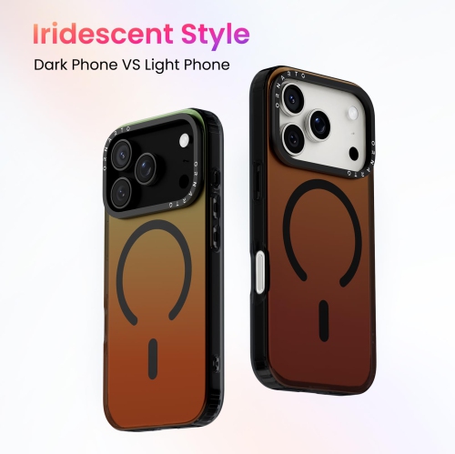 Étui ORNARTO pour iPhone 17 Pro,[Compatible avec MagSafe], couverture magnétique iridescente holographique, étui de protection antichoc arc-en-ciel